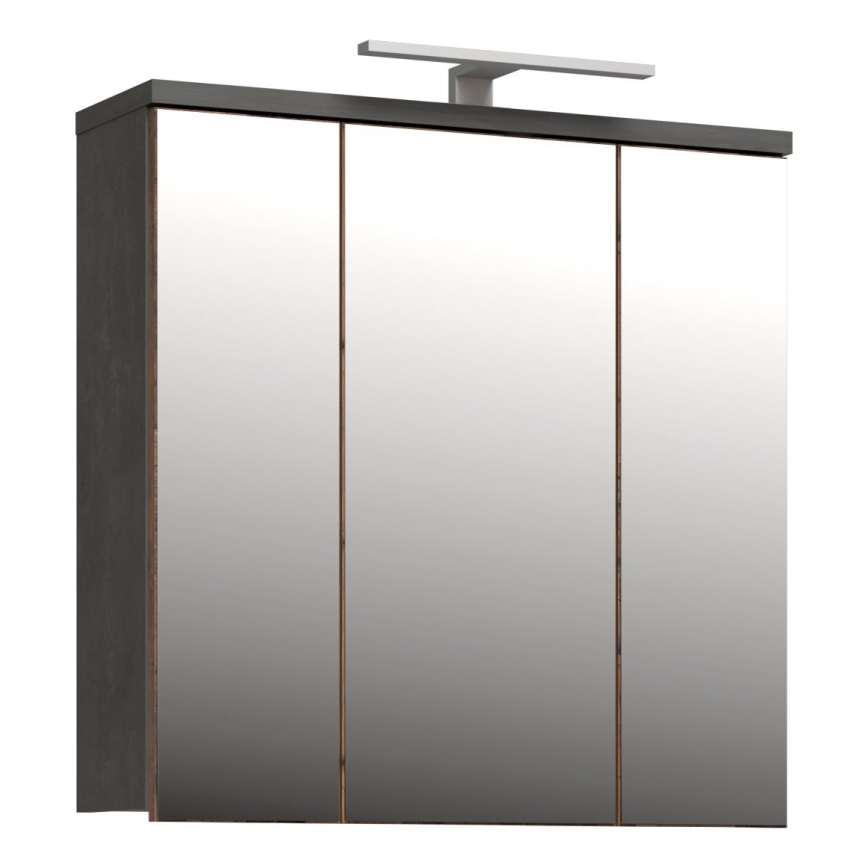 Mueble de baño de pared con espejo VENOM antracita/marrón