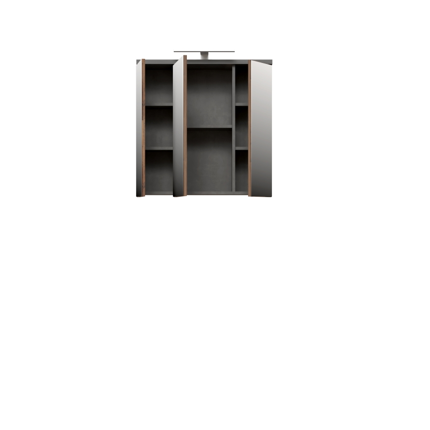 Mueble de baño de pared con espejo VENOM antracita/marrón