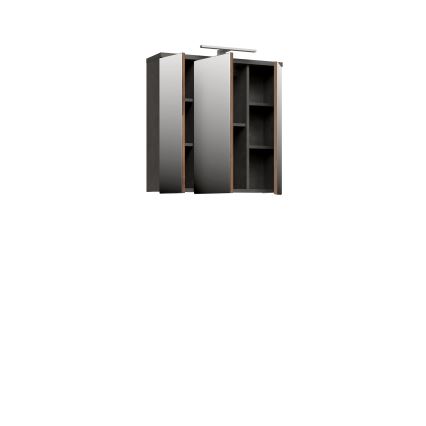 Mueble de baño de pared con espejo VENOM antracita/marrón