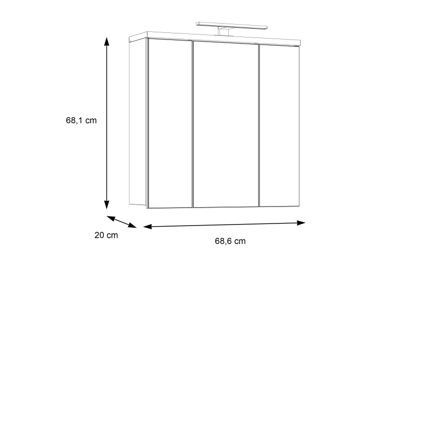 Mueble de baño de pared con espejo VENOM antracita/marrón