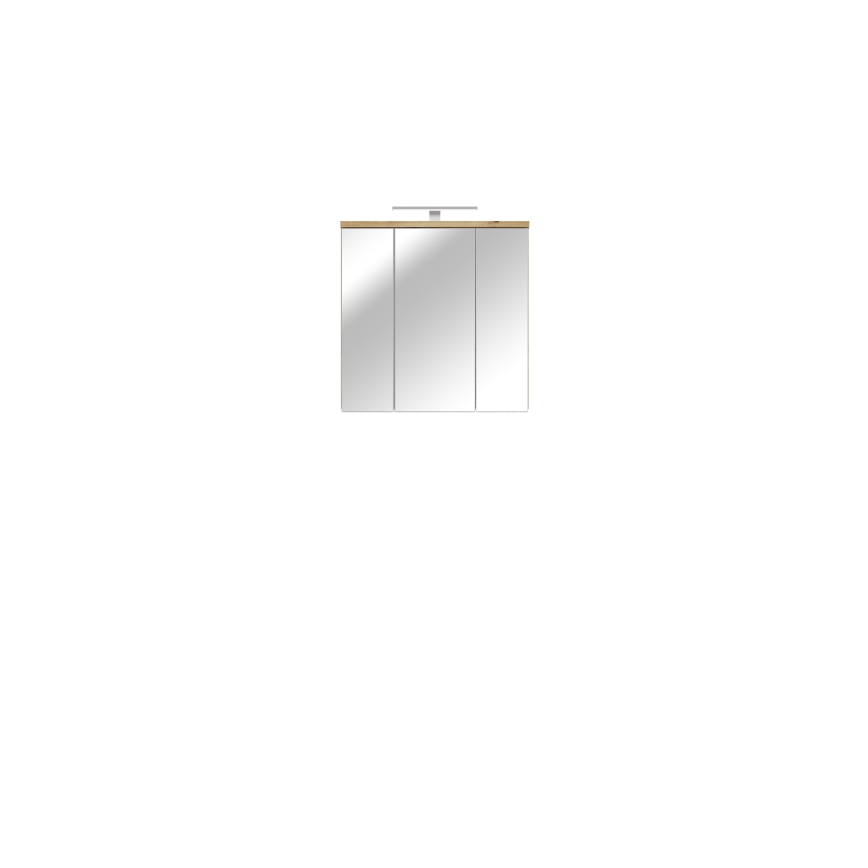 Mueble de baño de pared con espejo VENOM blanco/roble artisan