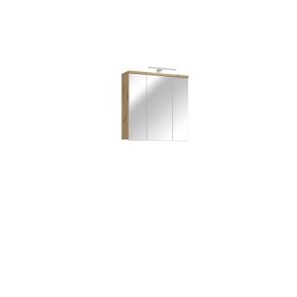 Mueble de baño de pared con espejo VENOM blanco/roble artisan