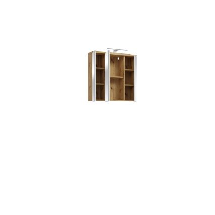 Mueble de baño de pared con espejo VENOM blanco/roble artisan