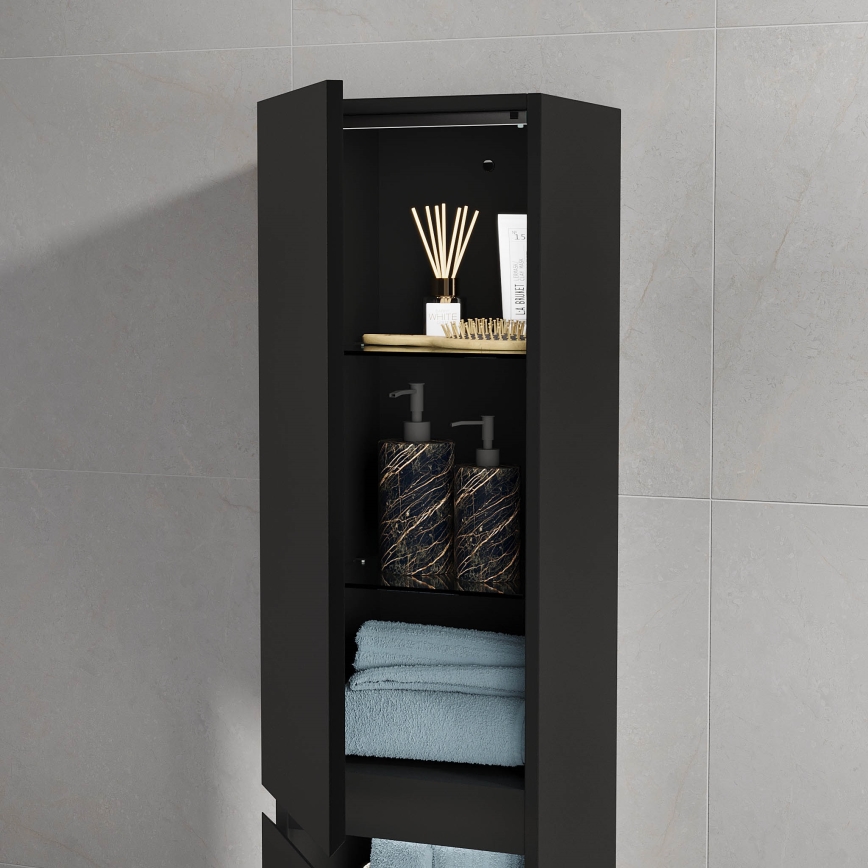 Mueble de baño HELSINKI de 174 cm, negro