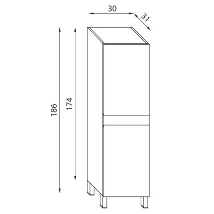 Mueble de baño KENWOOD 186 cm roble