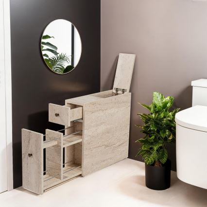 Mueble de baño MELODY, acabado en mármol beige