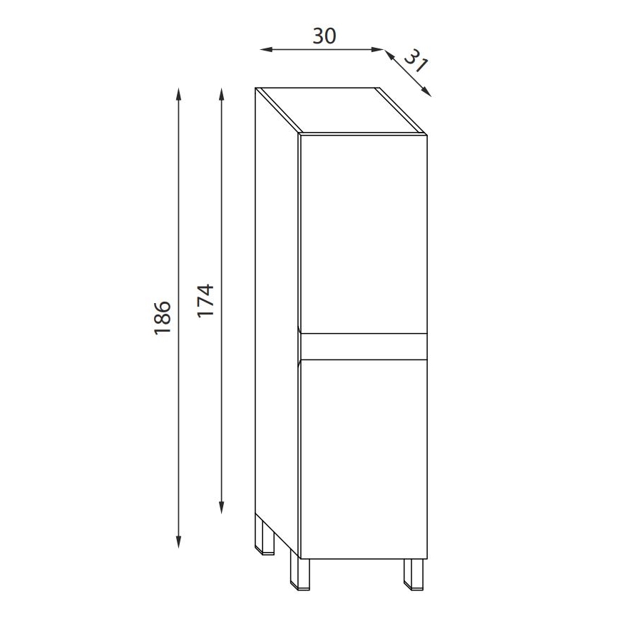 Mueble de baño OLIVER 186 cm blanco mate