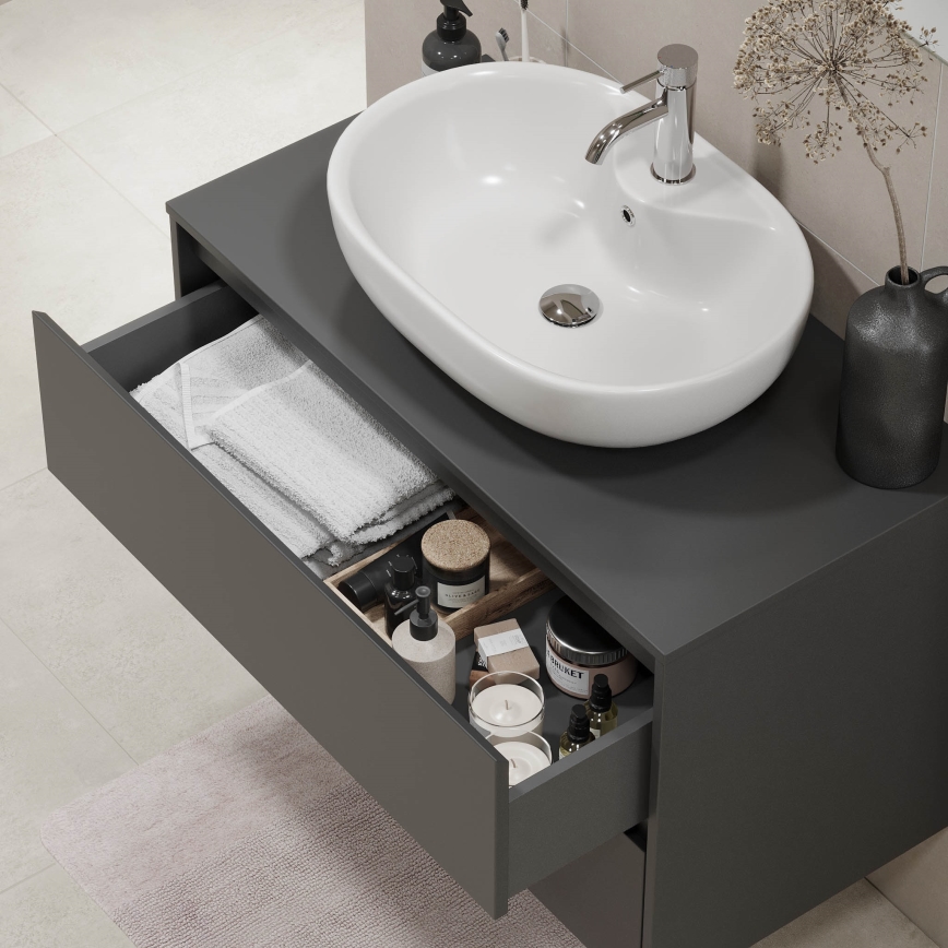 Mueble de baño TRONDHEIM para lavabo 90 cm antracita
