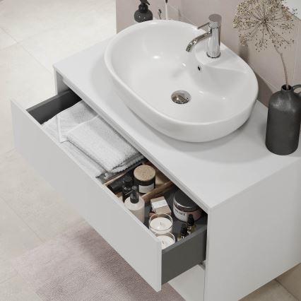 Mueble de baño TRONDHEIM para lavabo 90 cm, blanco