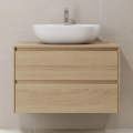Mueble de baño TRONDHEIM para lavabo 90 cm roble