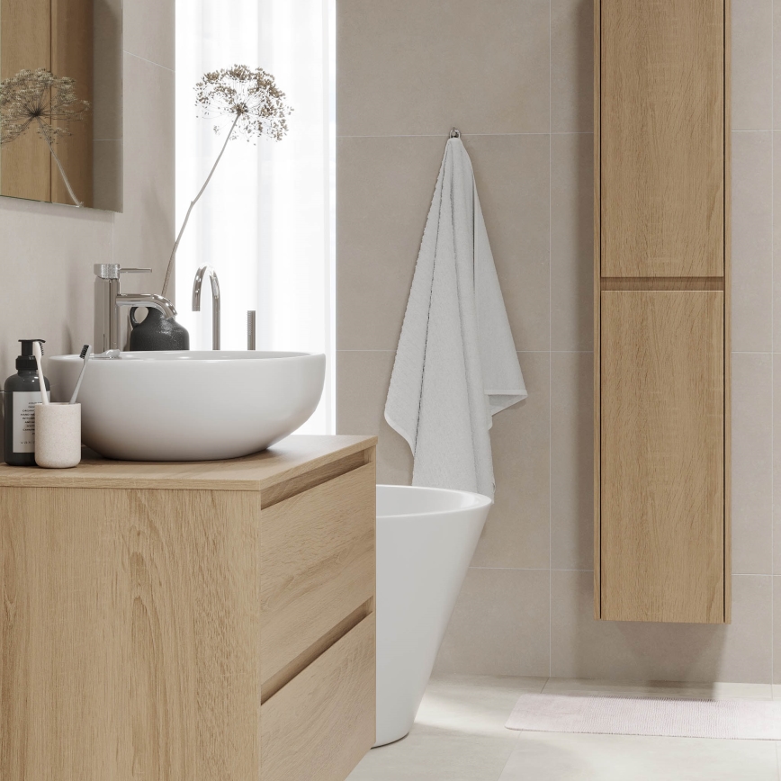 Mueble de baño TRONDHEIM para lavabo 90 cm roble