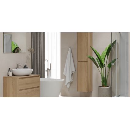 Mueble de baño TRONDHEIM para lavabo 90 cm roble