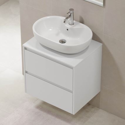 Mueble de baño TRONDHEIM para lavabo de 60 cm, blanco