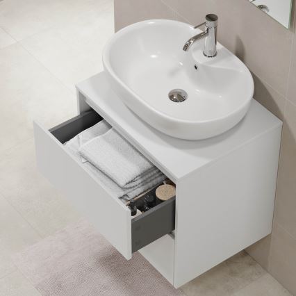 Mueble de baño TRONDHEIM para lavabo de 60 cm, blanco