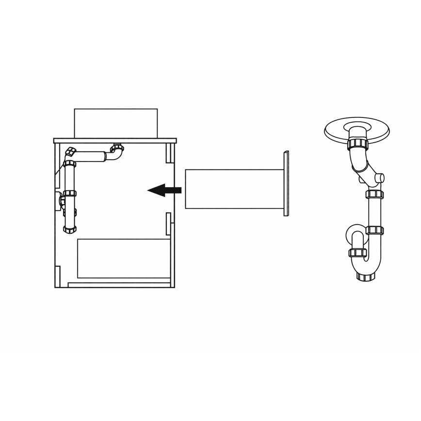 Mueble de baño TRONDHEIM para lavabo de 60 cm, blanco