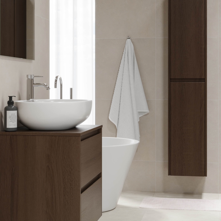 Mueble de baño TRONDHEIM para lavabo de 60 cm, nogal