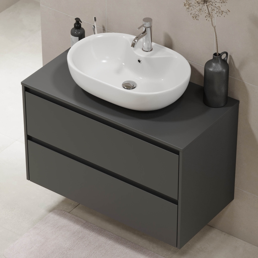 Mueble de baño TRONDHEIM para lavabo de 90 cm, antracita