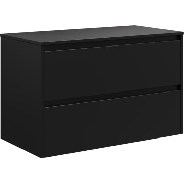 Mueble de baño TRONDHEIM para lavabo de 90 cm, negro