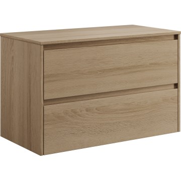 Mueble de baño TRONDHEIM para lavabo de 90 cm, roble