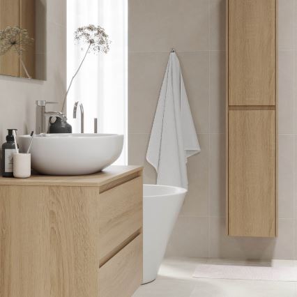 Mueble de baño TRONDHEIM para lavabo de 90 cm, roble