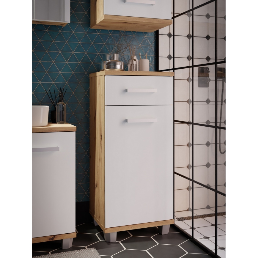 Mueble de baño VENOM blanco/roble artesanal
