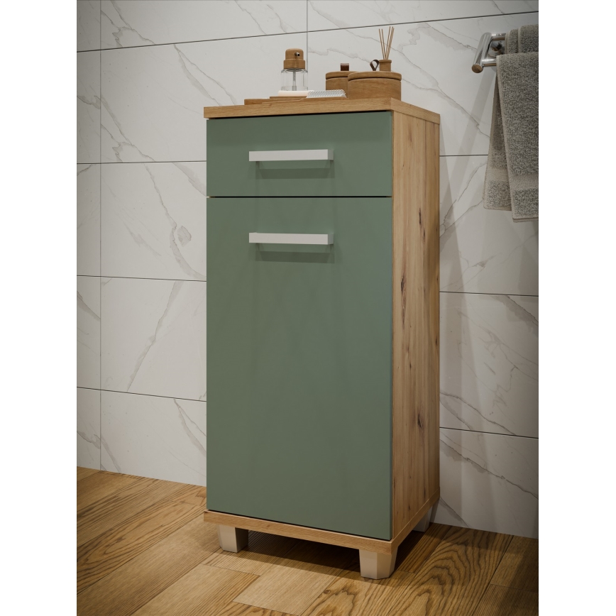 Mueble de baño VENOM verde/roble artisan