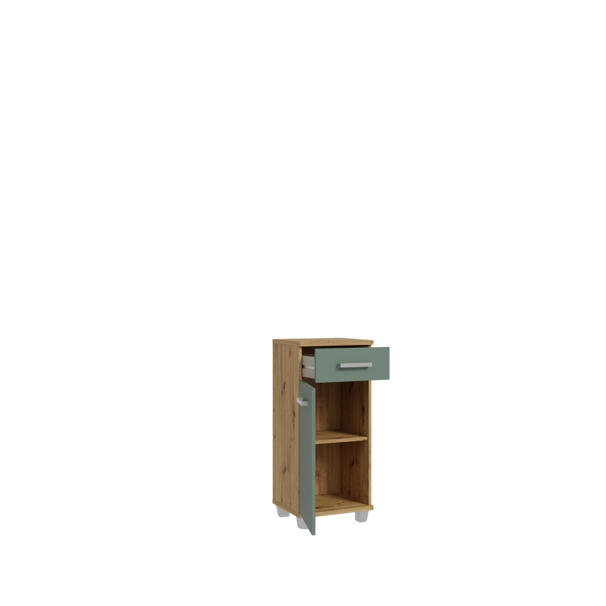 Mueble de baño VENOM verde/roble artisan