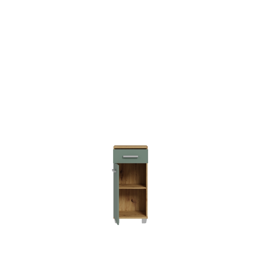 Mueble de baño VENOM verde/roble artisan