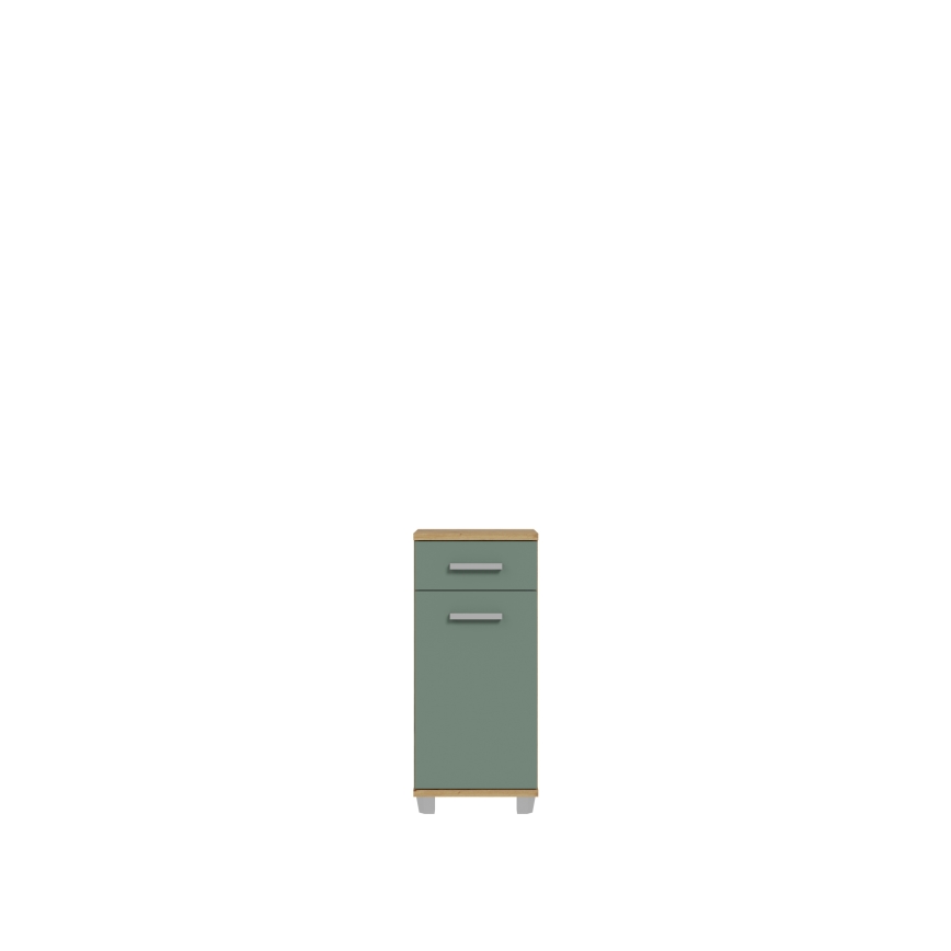 Mueble de baño VENOM verde/roble artisan