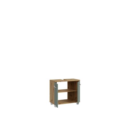 Mueble de baño VENOM verde/roble artisan