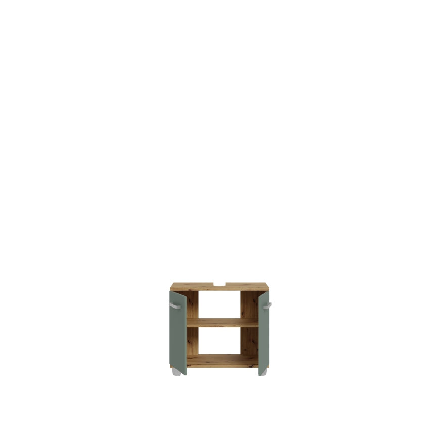 Mueble de baño VENOM verde/roble artisan