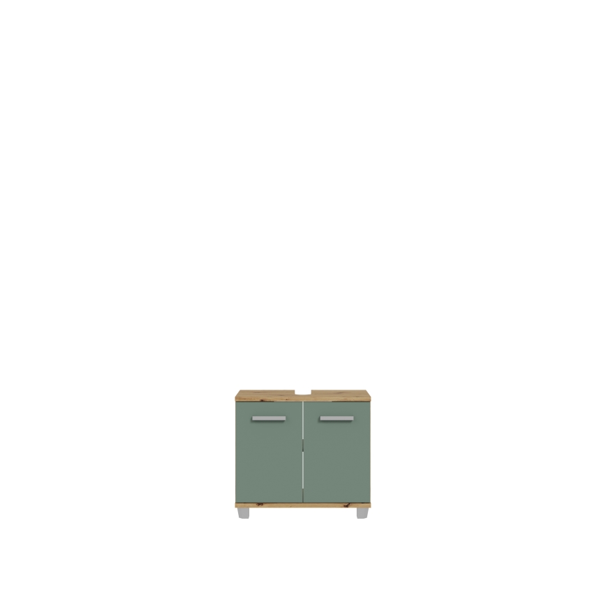 Mueble de baño VENOM verde/roble artisan