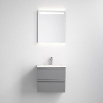 Mueble de baño VIGO con lavabo + espejo de pared retroiluminado LED/10W/230V IP44 gris
