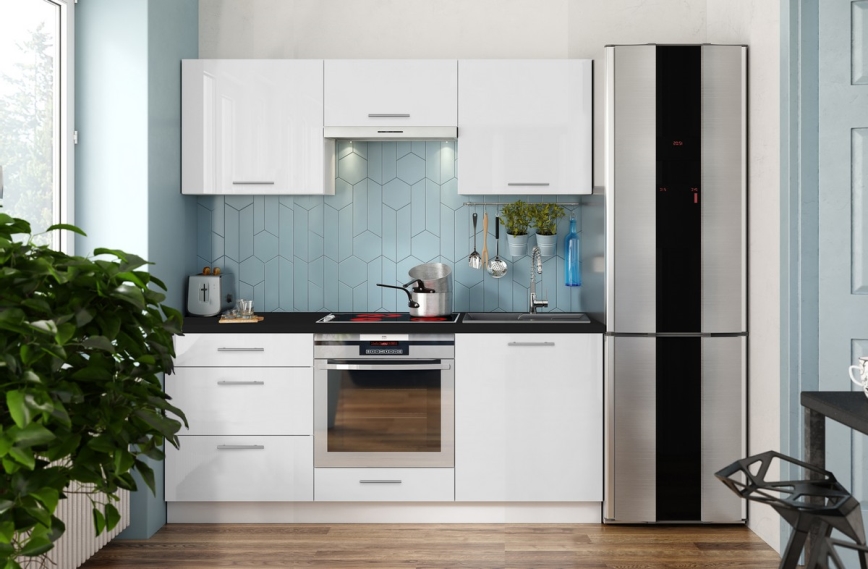 Mueble de cocina CELESTE 180 cm blanco brillante
