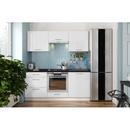 Mueble de cocina CELESTE 180 cm blanco brillante