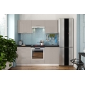 Mueble de cocina CELESTE 180 cm, lacado brillante en taupe