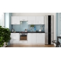 Mueble de cocina CELESTE de 240 cm, blanco lacado brillante