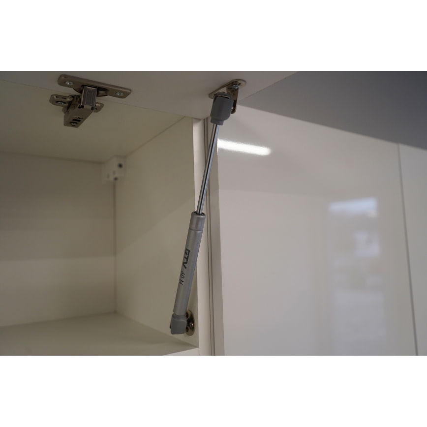 Mueble de cocina CELESTE de 240 cm, blanco lacado brillante