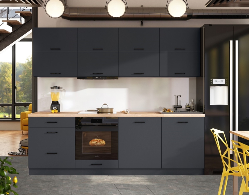 Mueble de cocina ELISE 240 cm en grafito