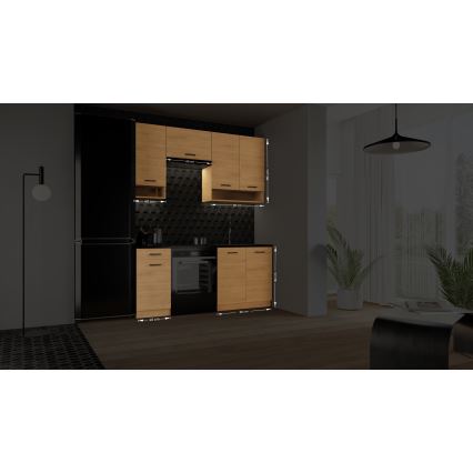 Mueble de cocina JUNE 180 cm, roble