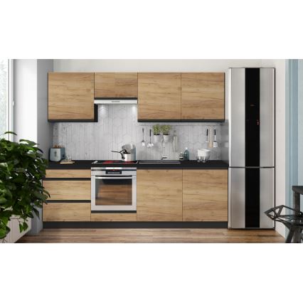 Mueble de cocina MARINA 240 cm, acabado roble craft