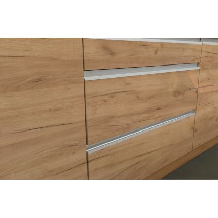 Mueble de cocina MARINA 240 cm roble craft/blanco brillante