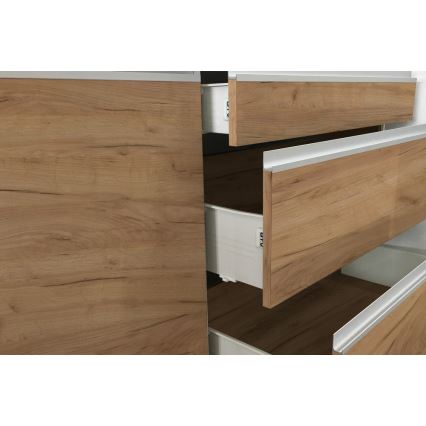 Mueble de cocina MARINA 240 cm roble craft/blanco brillante