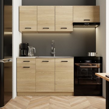 Mueble de cocina PATRICIA 180 cm en roble
