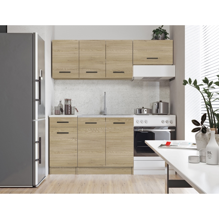 Mueble de cocina PATRICIA 180 cm en roble