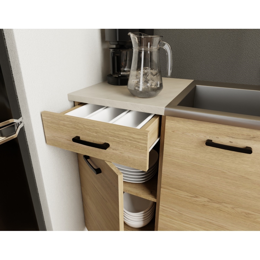 Mueble de cocina PATRICIA 180 cm, roble