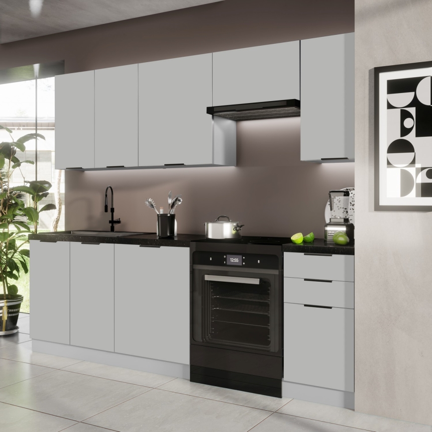 Mueble de cocina PEARL 240 cm gris