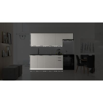 Mueble de cocina PEARL 240 cm, gris