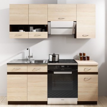 Mueble de cocina VALERIA 180 cm marrón/roble sonoma