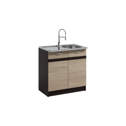 Mueble de cocina VALERIA 180 cm marrón/roble sonoma